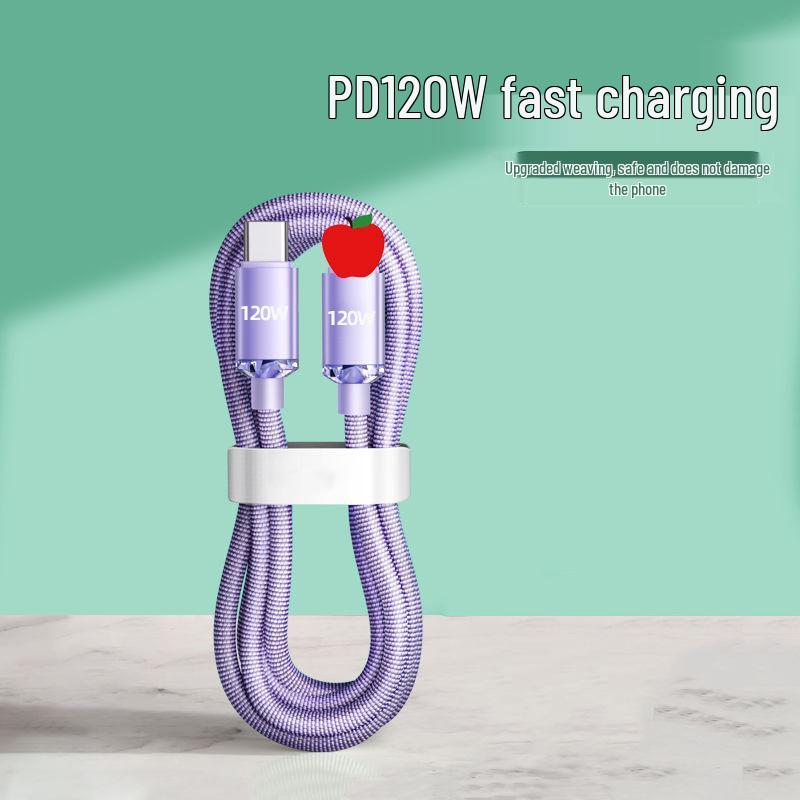 Jingyao PD120W Fast Charging Cable for Apple iPhone 14 Pro Max/13/12/11/8/6s Apple PD Purple Fast Charging Cable