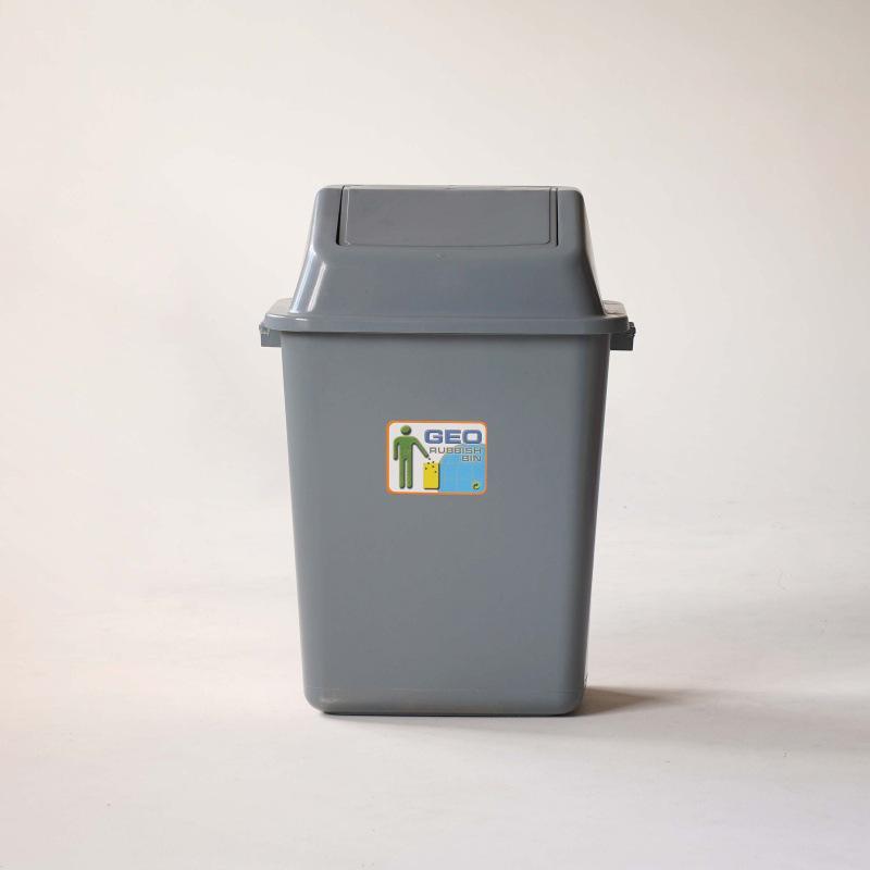 Large Capacity Plastic Flip-Top Trash Can with Lid for Home, Kitchen, Bathroom, Office, or Hotel.