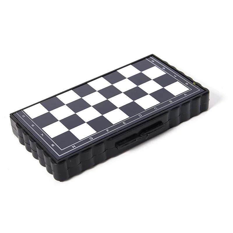 1 Set Plastic Mini International Chess Folding Magnetic Chessboard Board Game Portable Home Outdoor Kid Toys Light Weight
