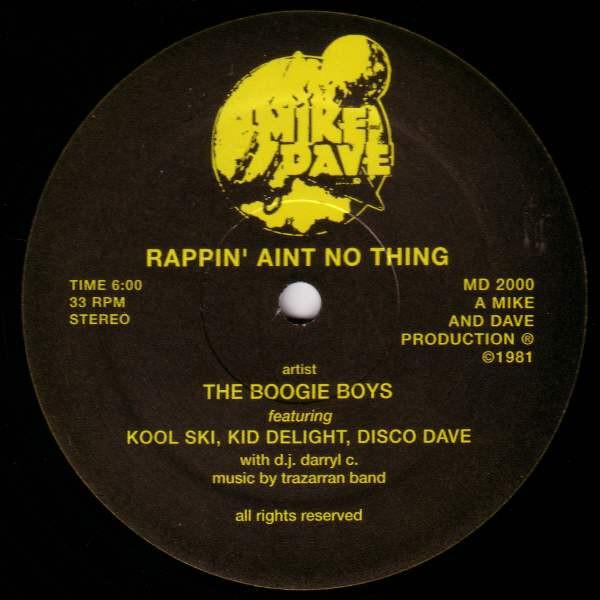 

12inch Record BOOGIE BOYS Rappin Aint No Thing MD2000 Mike Dave Rec US Rap HipHopRB Used