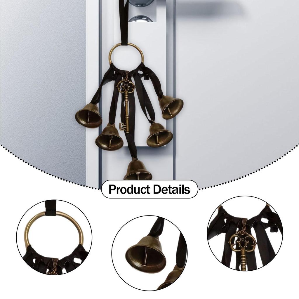 Witch Bells for Door Knob Pagan Rustic Witchcraft Supplies Bell String Hanging Witch Bell for House Bedroom Home Wall Garden