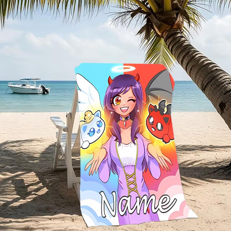 Customizable Personalized Beach Towels Aphmau Themed designs.Suitable for the Beach, Yoga, Sports;ideal As Beach Accessories