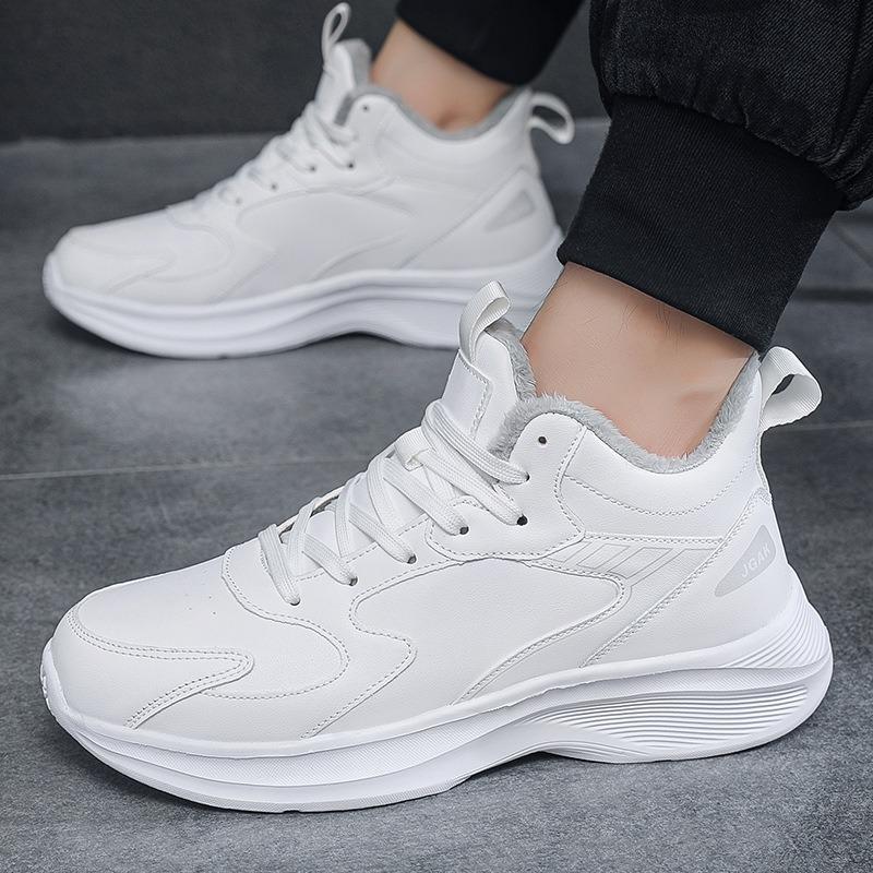 Winter Large Size Velvet Thickened Leather Casual Sports Shoes Lightweight Warm and Cold-proof Shoes Running Shoes