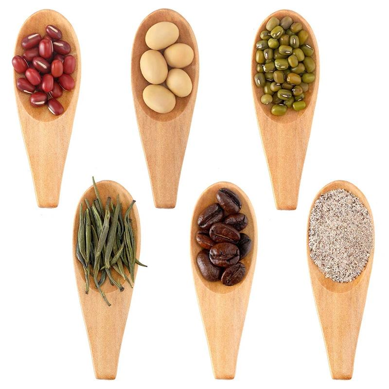 5 ks Dřevěná Mini Lžička na Čaj Kořenka Naběračka Příbor Káva Čaj Malá Mini Cukřenka Kávová Lžička Kuchyňské Gadžety 5 ks 7X2,5 Cm