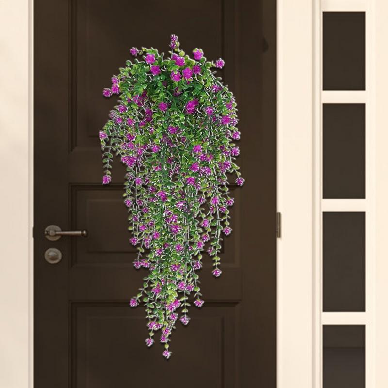 Artificial Hangable Plants 2Pieces Artificial Eucalyptus Greenery Realistic UV Resistant Wall Decoration For Living Room Patio