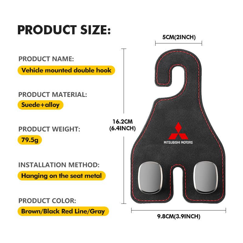 cxumpj1 For Mitsubishi Car Seat Hook Hanger Bag Organizer Multi-Function Hook Accessories Lancer ASX Pajero Mirage Attrage Xpander