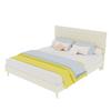Modern bed, comfortable and soft headboard, 160*200CM, beige, multifunctional bedroom furniture, box bed frame does not include gas rod or mattress.