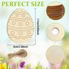 10/20pcs Wooden Easter Decorations, Wood Carving Easter  Decoration Egg Shape Wood Chips Painting Supplies Diy Crafts