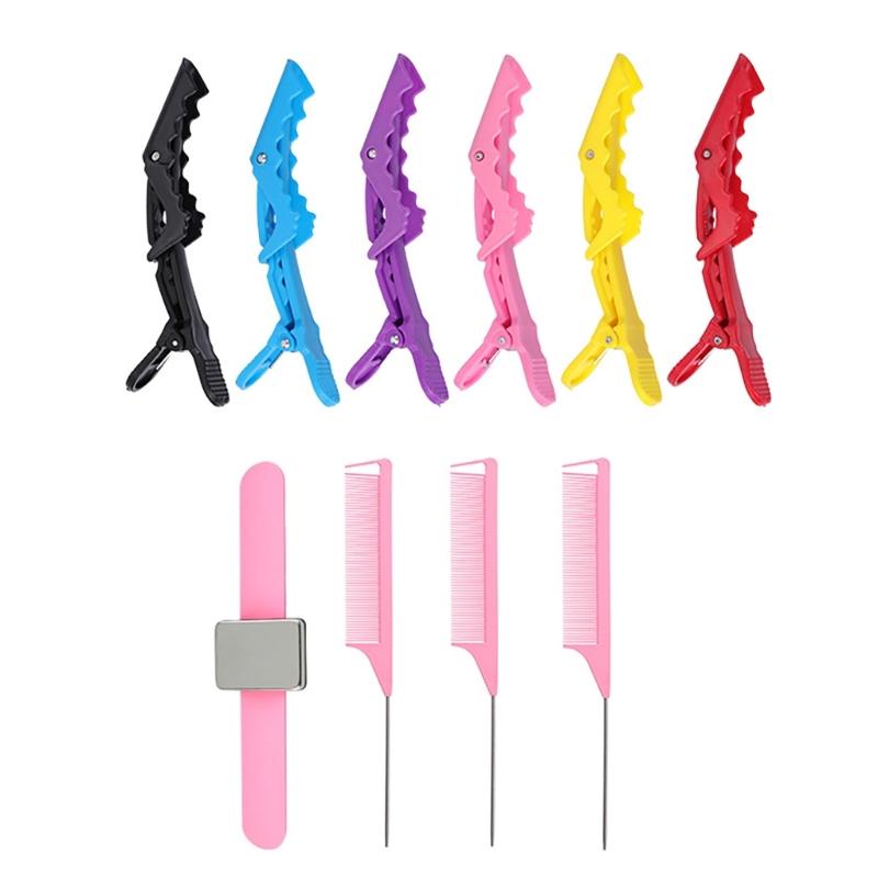 

Magnetic Wristband for Hair Stylist Wrist Pin Holder Hair Combs Hair Clip Wristband Pin Cushion Holder Hair Accessories 1 рожевий