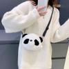 Panda Head Crossbody Bag Versatile Cute Plush Bag Cartoon Shoulder Bag