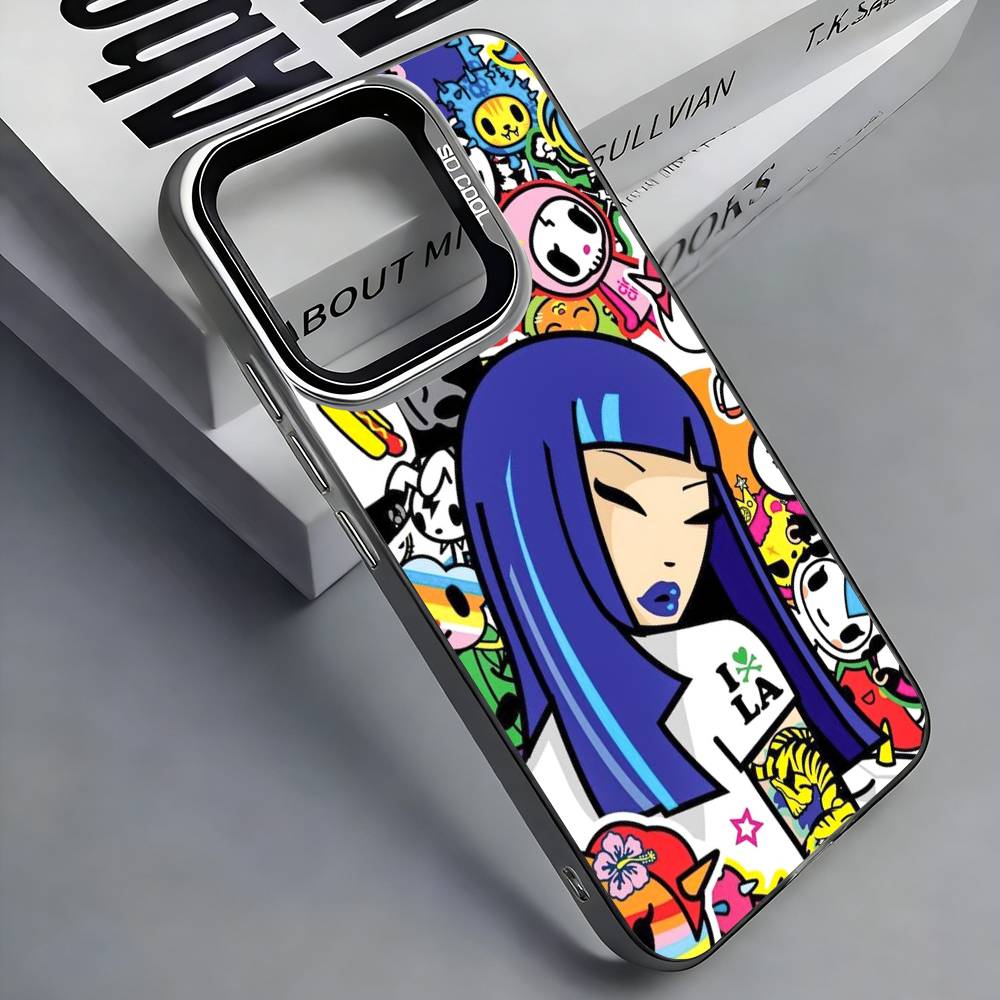 Japan T-Tokidokis Phone Case For iPhone 17,16,15,14,13,12,11 Plus,Pro Max,Colored Silver Phone Case