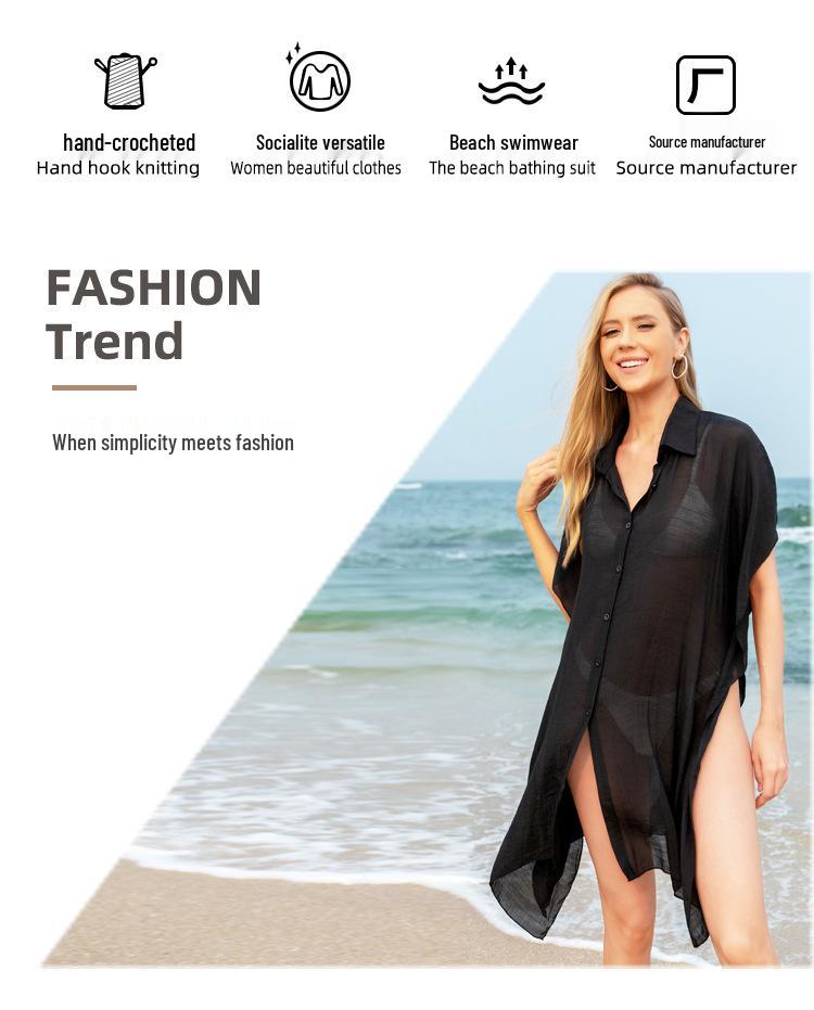 Women's Summer Beach Shawl Cardigan: Sunscreen Bikini Cover-up for Seaside Vacations