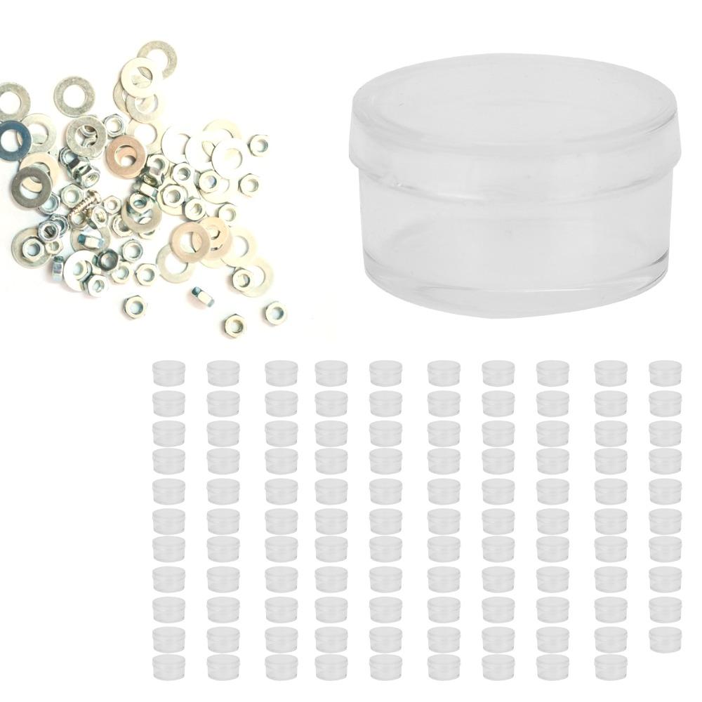 100Pcs Plastic Storage Box Clear Jewelry Organizer Practical Watch Parts Box  Beads Storage