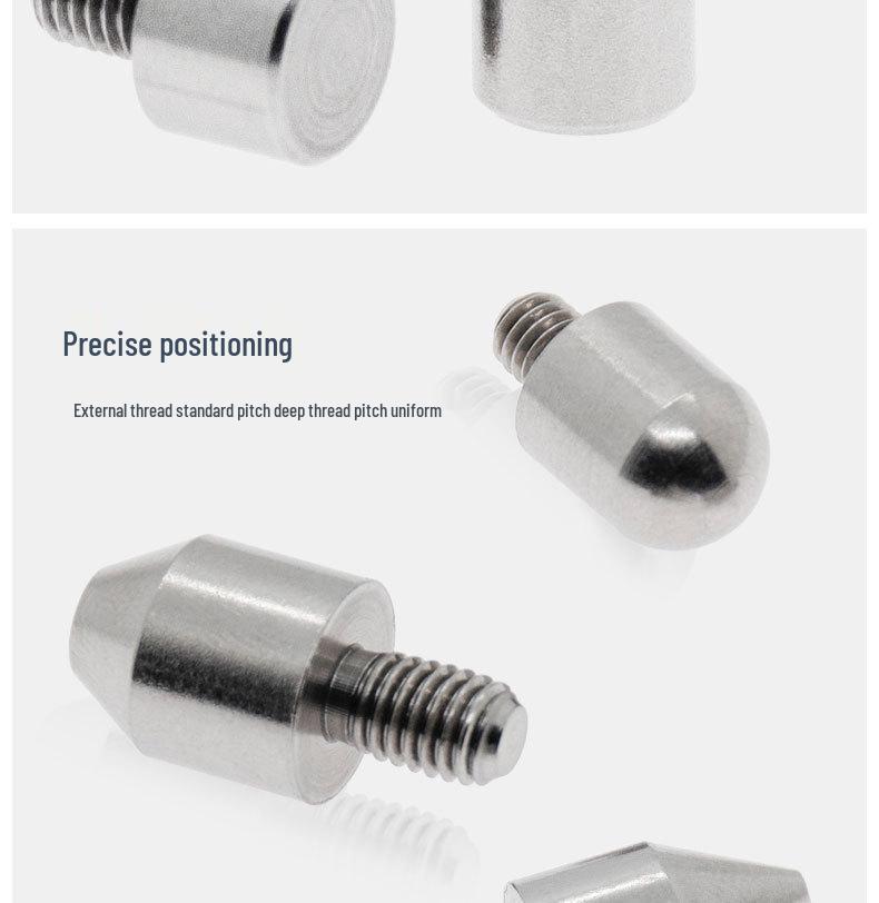 Stainless Steel External Thread Dowel Pin with Tapered/Round/Flat Head, Locating Column M3/M4/M5/M6