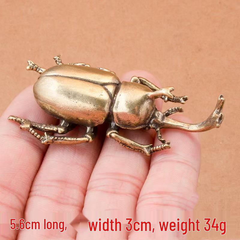 Skrivbordsdekoration i mässing – Insekt av ren koppar, tehusdjur, smyckesgåva