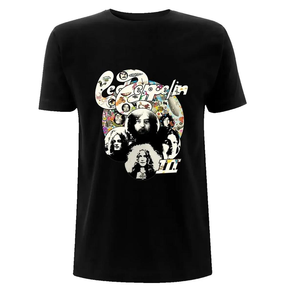 Rock Band Led Zeppelin Men's 100%Cotton Album Graphics Tshirt 2026 New Summer Spring Women Oversized Hiphop Y2k Fashion Tshirt