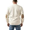 Men's Color Block Stand Collar Sweatshirt with Half Button Front Retro Long Sleeve Pullover for Casual Wear