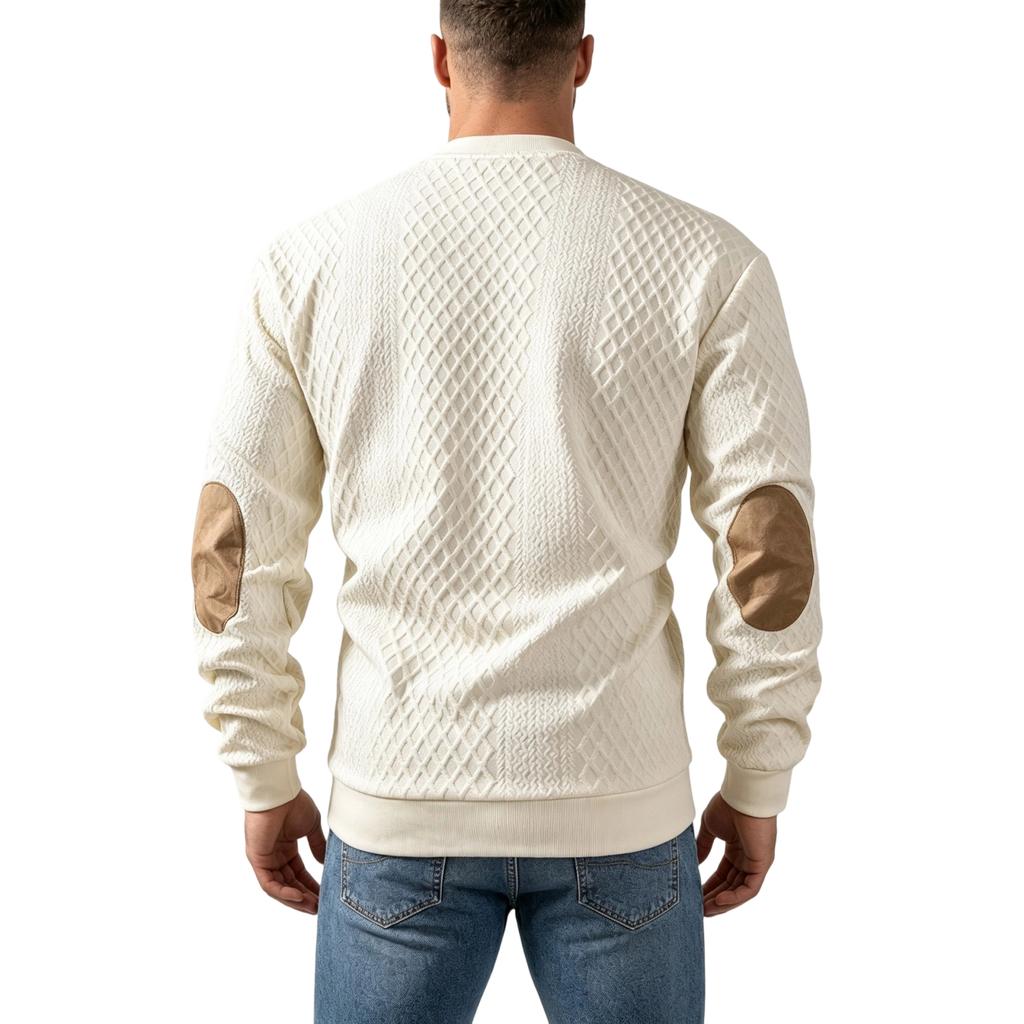 Men's Color Block Stand Collar Sweatshirt with Half Button Front Retro Long Sleeve Pullover for Casual Wear