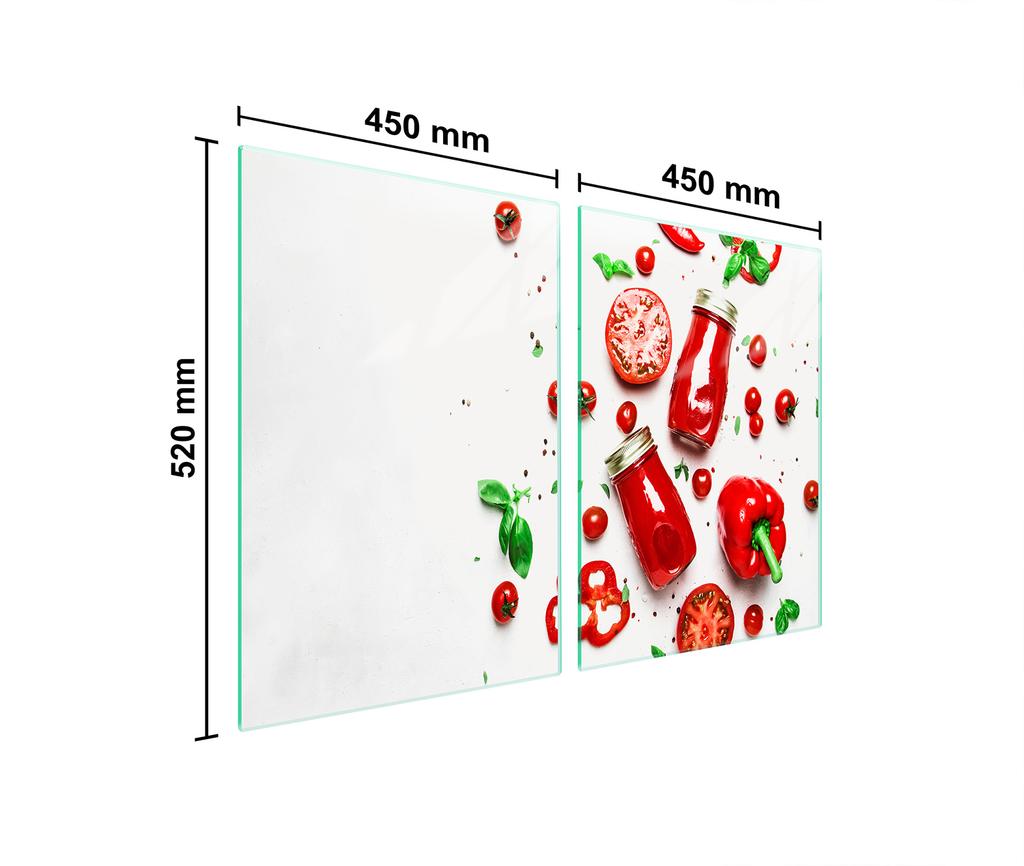 Glass protective plate for the stove 2x45x52 Vegetables