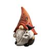 Halloween Gnome Figurine Resin Sculpture with Skull and Crow Micro Landscape Decoration for Indoor Outdoor Display