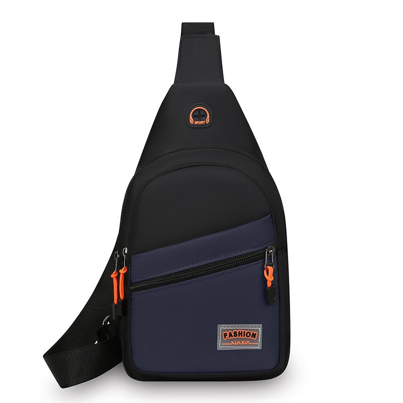 Chest Bag Men Large Capacity Casual Shoulder Bag Anti Splashing Outdoor Commuter Travel Hiking Cycling Lightweight Crossbody Bag синий