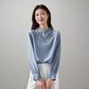 SOFSIL Women's Round Neck Long Sleeve Silk Blouse