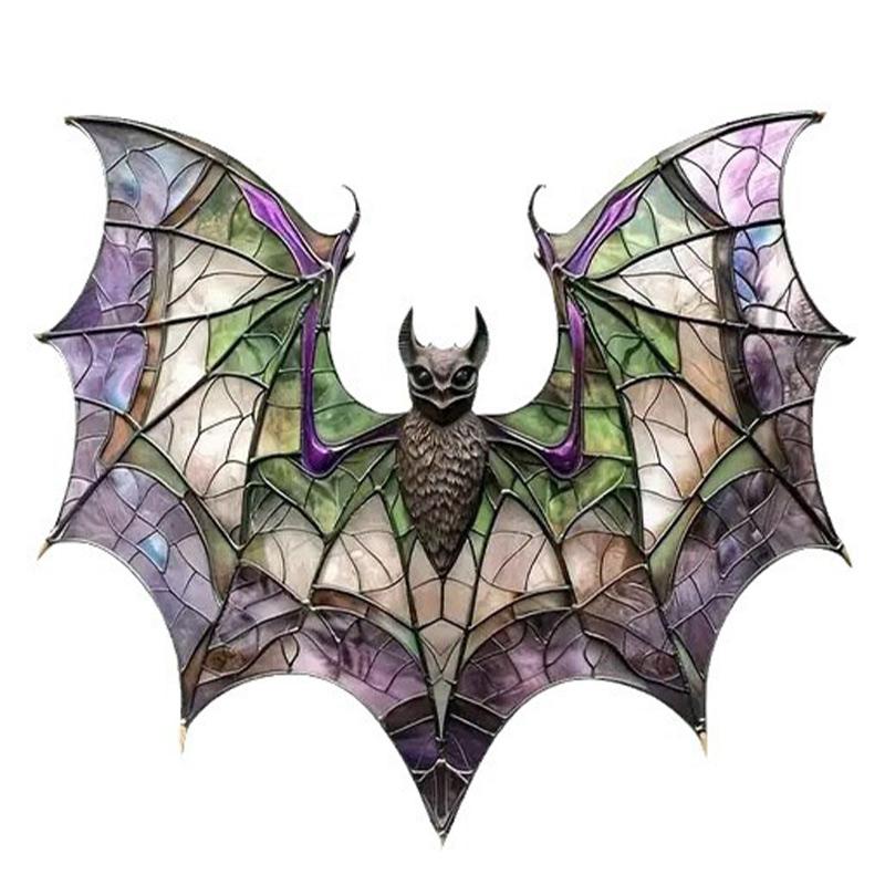 Painted Bat Acrylic Pendant, Halloween Home Garden Decoration, Sun Catcher, Hanging Pendant, Bedroom, Office, Desktop Decoration