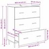 Sideboard with Drawers Black Oak Effect 69.5 x 34 x 90 cm