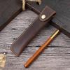 Pu Leather Pen Holder Brass Snap Closure Fine Stitching Office School Use Gifts For Writers Students