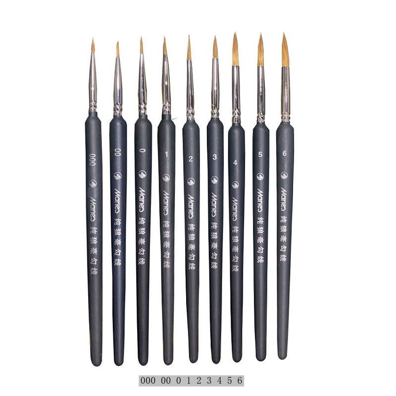 10Pcs Miniature Paint Brush Professional Brush Acrylic Painting Thin Hook Line Pen for Oil Watercolor Art Supplies Hand Painted