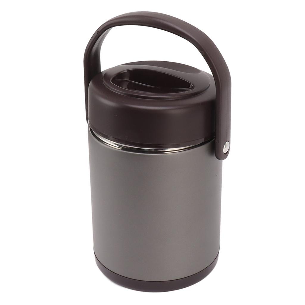 2L Dark Gray Insulated Food Container Multi Layer Stainless Steel Large Capacity Insulation Vacuum Food Jar