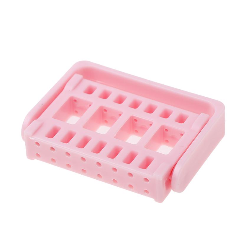 16 Holes Nail Drill Bits Holder Stand Display Nail Grinding Tool Showing Foldable Organizer Container Manicure Drill Accessory