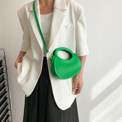 2025 neue Frühling tragbare Schulter Damenhandtasche plissiert personalisierte lässige Umhängetasche einfarbiges Design Tasche Damen