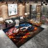 American flag  animals Pattern Square Carpet,Area Rug,Carpet Rug for Living Room Bedroom Sofa Playroom Decor,Non-slip Floor Mat,Holiday Birthday Gifts