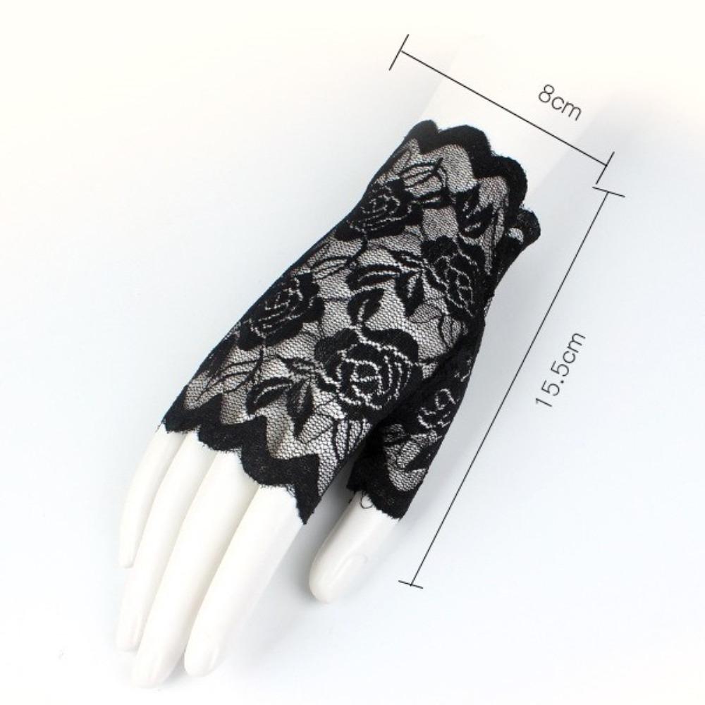 Lace Rose Flower Fishnet Gloves Party Dress Performance Gloves New Wedding Bridal Gloves  Sexy