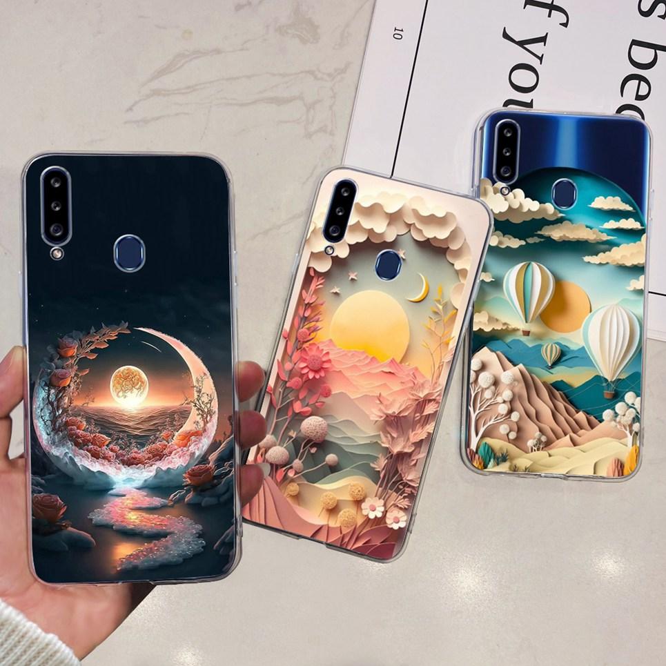 For Samsung Galaxy A20s A20 A20e Case Back Cover Cartoon Cool Style Animals Girly Soft TPU Silicone Bumper A202F A205F A207F