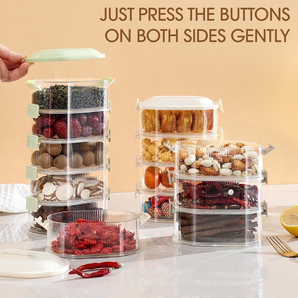 Multi-layer Plastic Spice Storage Boxes Dried Chili Pepper Spice Condiment Boxes Storage Boxes Household Sealed Jars for Kitchen