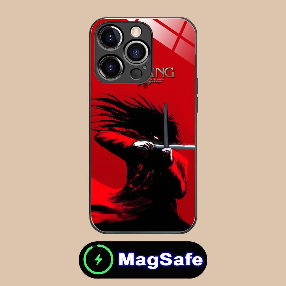 

Anime Alucard Hellsing Phone Case for iPhone 17 16 15 14 13 12 11 Air Pro Max Plus Mini MagSafe Glass Colorful Cover Smartphone iPhone17