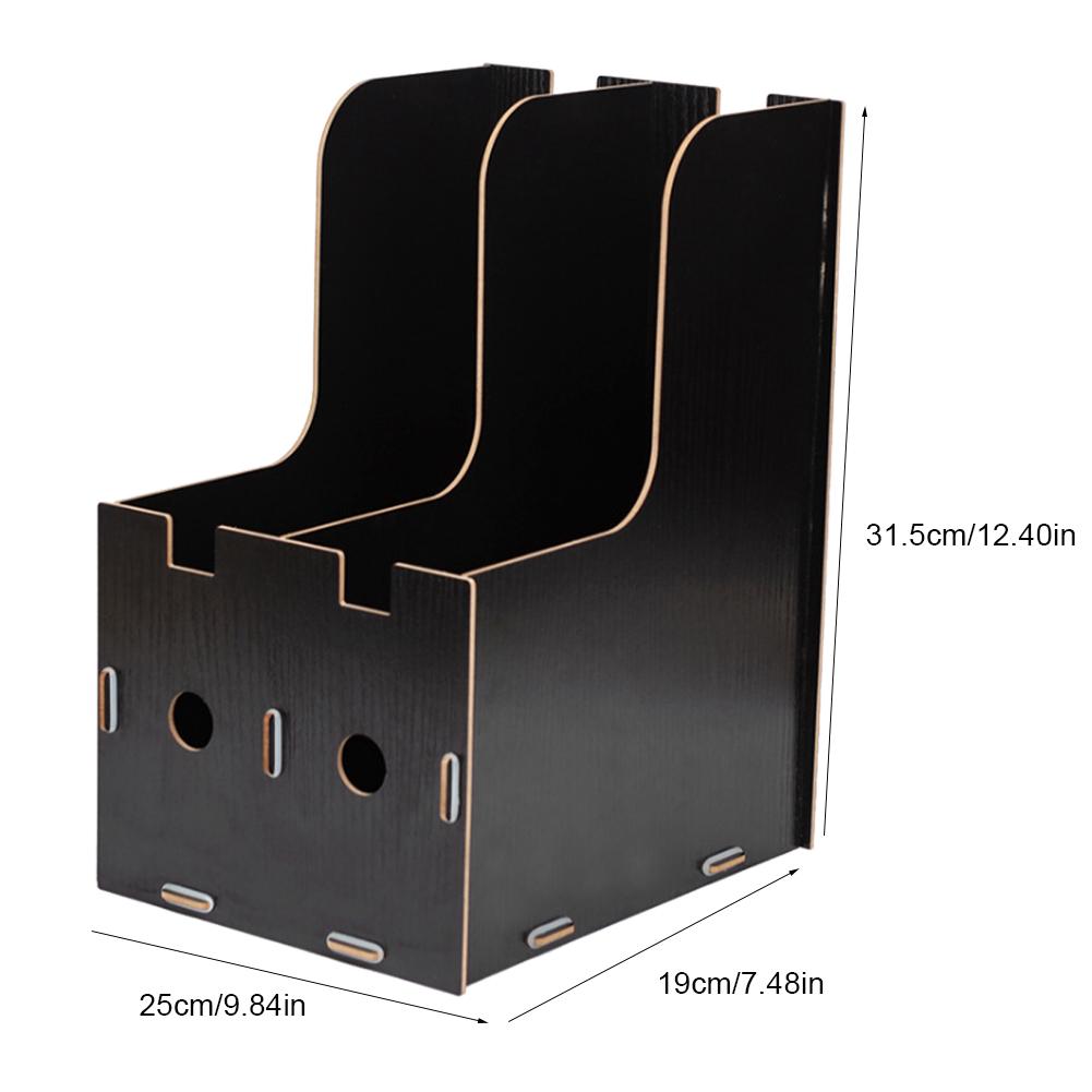 Magazine Book File Stand   File Sorter   Desk Storage Box  Black