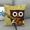 Cartoon Owl Series Digital Printing Short Plush Pillow Covers Decorative for Car Sofa Office Cushion Cover Home Goods