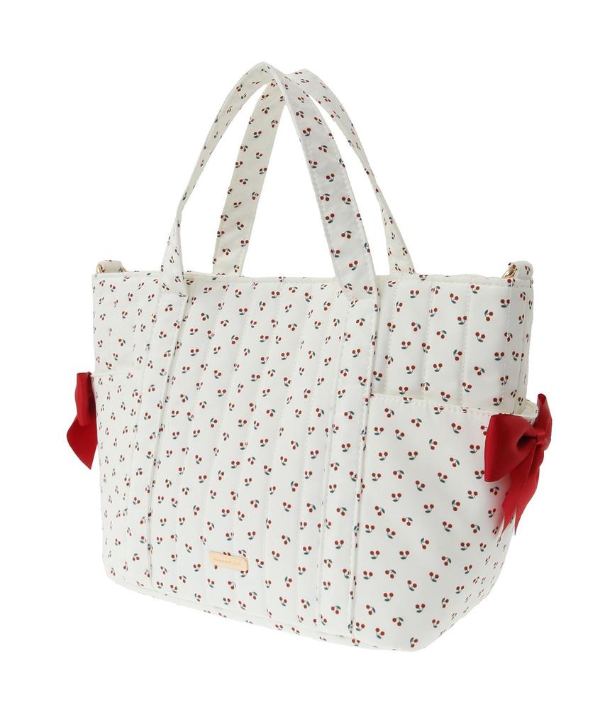 Maison de Fleur Cherry Print 2-Way Tote Bag, Women's, Ivory