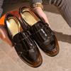 2025 Europejskie Nowe Buty Męskie Skórzane Codzienne Buty Monk Klasyczne Buty Biznesowe Modne Wsuwane Mokasyny