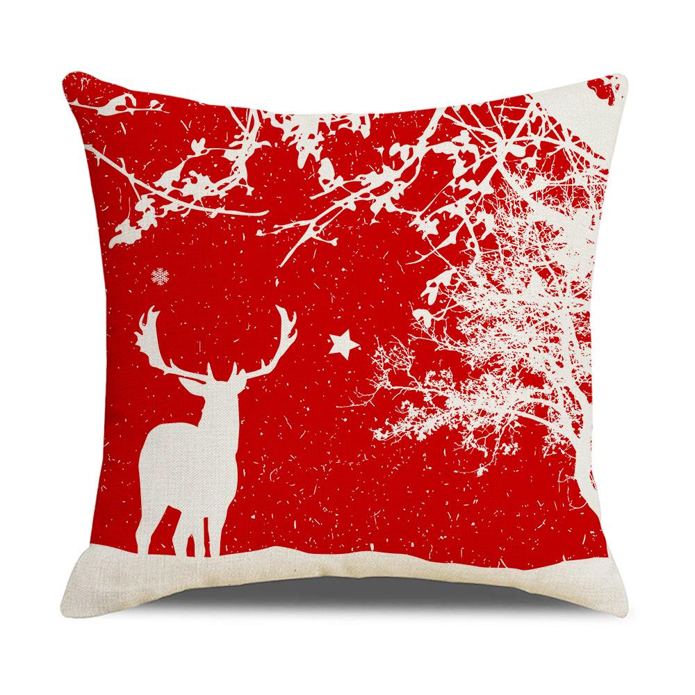 Christmas Simple Print Series Linen Pillows Home Sofa Cushions Office Pillow Covers
