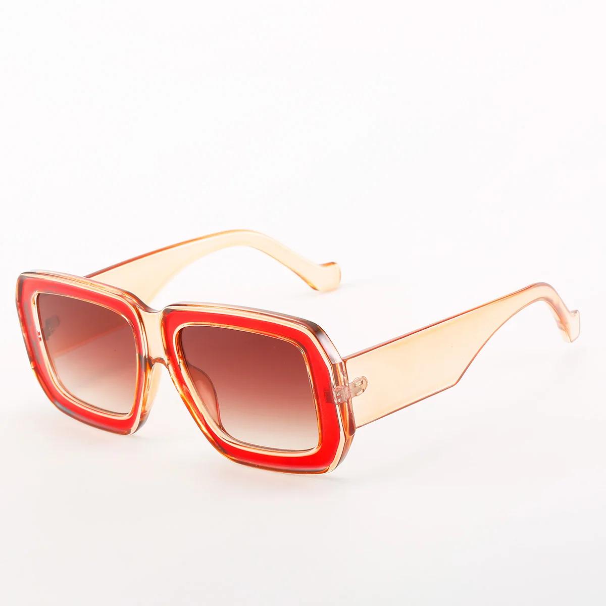 

Retro Male Female Big Sunglasses Male Square Sun Eyewear Designer Unisex Sun Eyewear Black Lense Male Female Sunglasses UV Protection 400