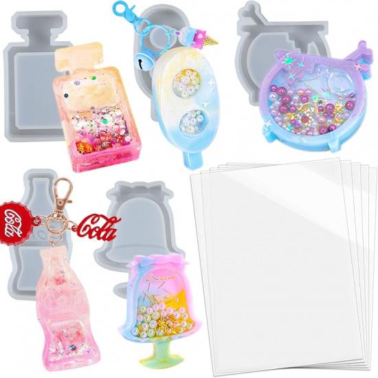 

FUNSHOWCASE Набор форм для шейкеров из смолы Подвески Шармы Принадлежности для изготовления ювелирных изделий Набор из 11 лотков с 5 уплотнительными пленками и руководством прозрачный