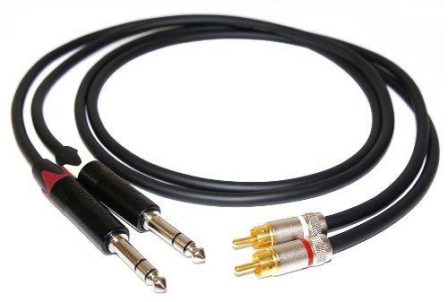 

MOGAMI [2534 Black] TRS Phone to RCA Pin Cable, 1m, 2-Pair / NEUTRIK NP3XBAG & MOGAMI 7551