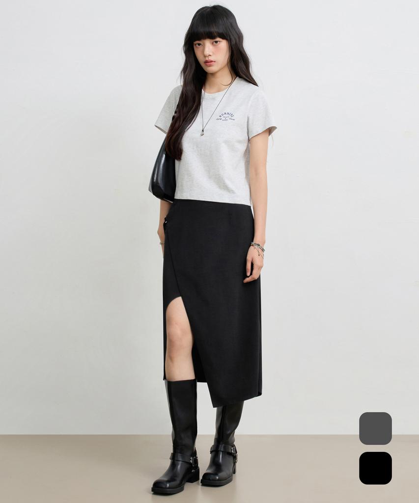 Yujen Asymmetric Layered Wrap Skirt_2 Color