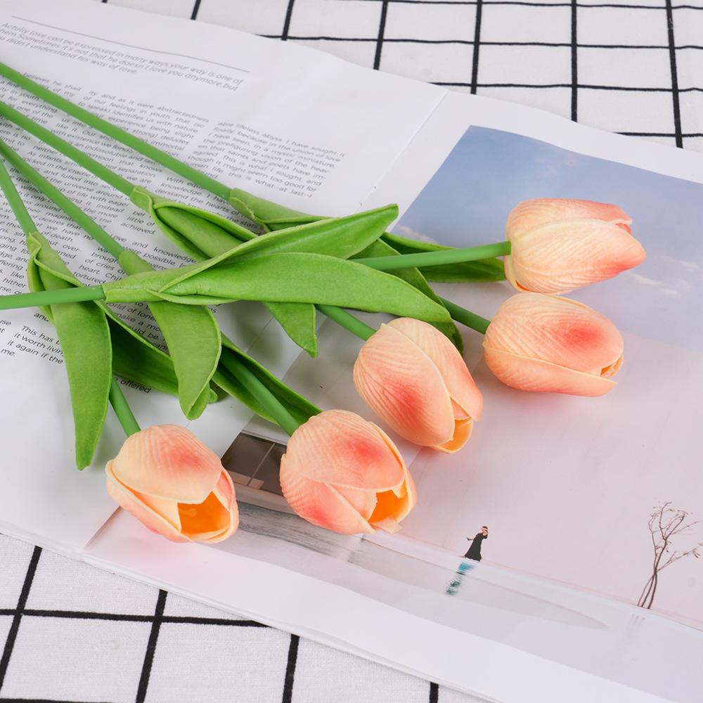 

Для Пу Тюльпана Искусственного Цветка, Высококлассная Свадебная Домашняя Декорация Цветочная Композиция шампанского