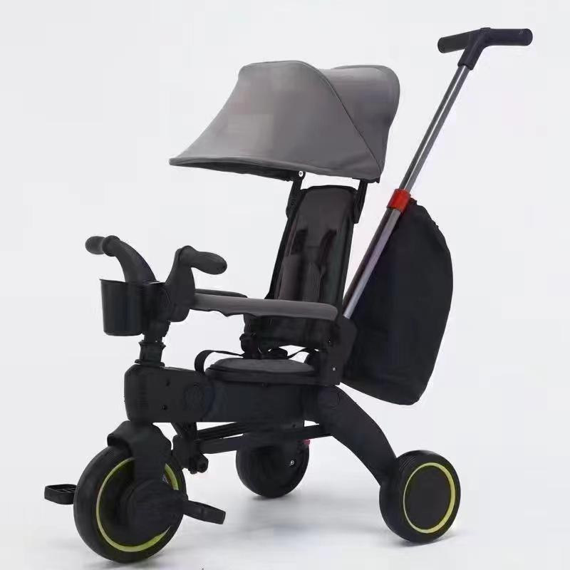 Kids' Multi-Function Foldable Tricycle Stroller for Ages 3-6 – Lightweight for Boys & Girls