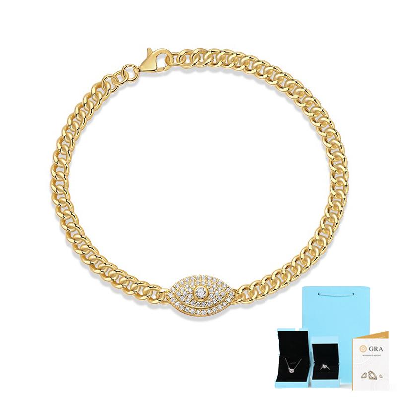 S925 Silver Bracelet Moissanite Chain Hand Jewelry